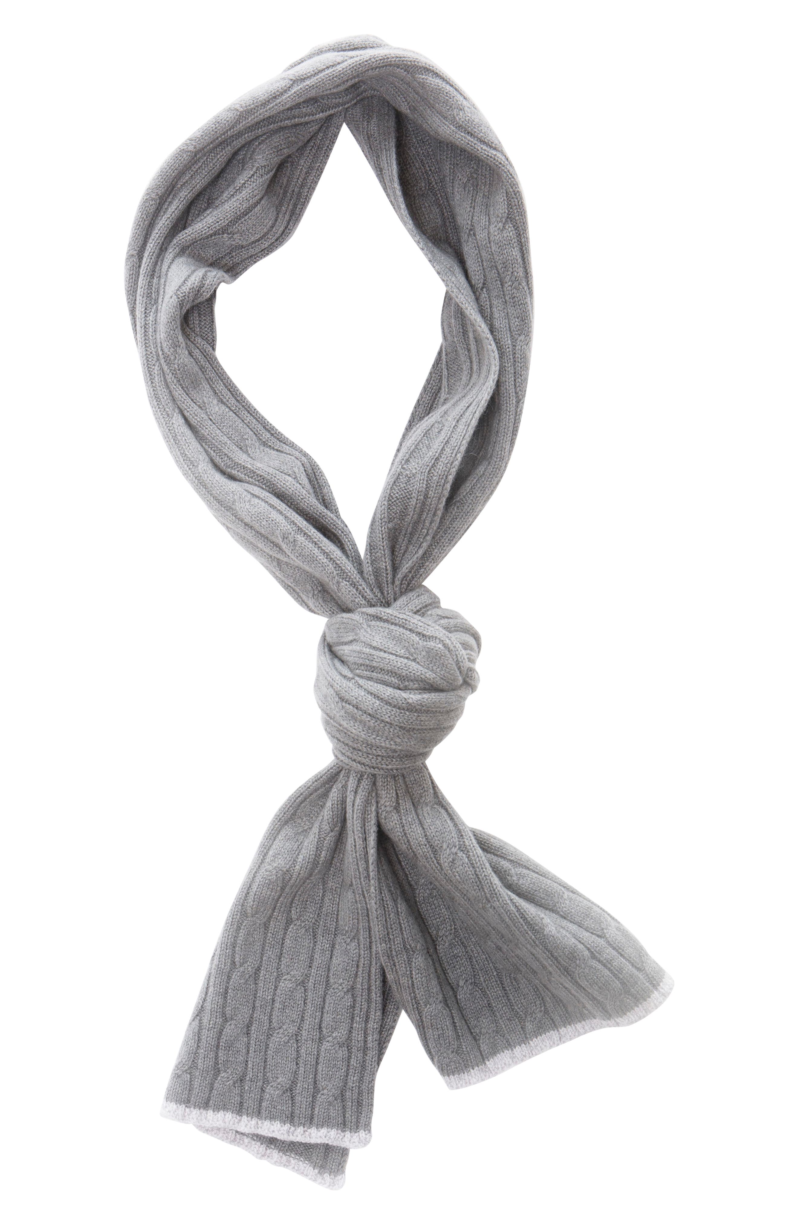Eleventy Cable Knit Cashmere Scarf 