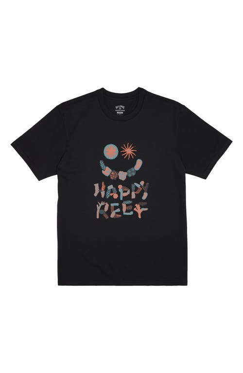 Billabong Happy Reef Organic Cotton Graphic T-Shirt Washed Black at Nordstrom,