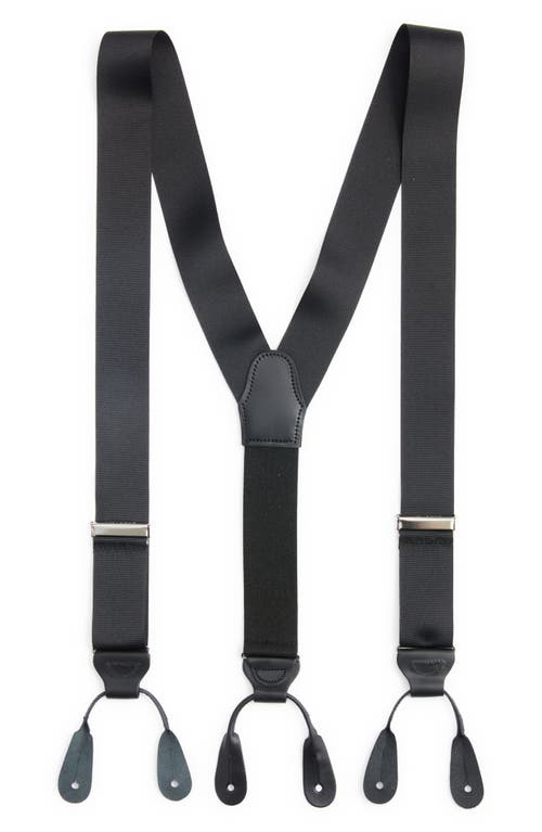 Solid Black Grosgrain Suspenders