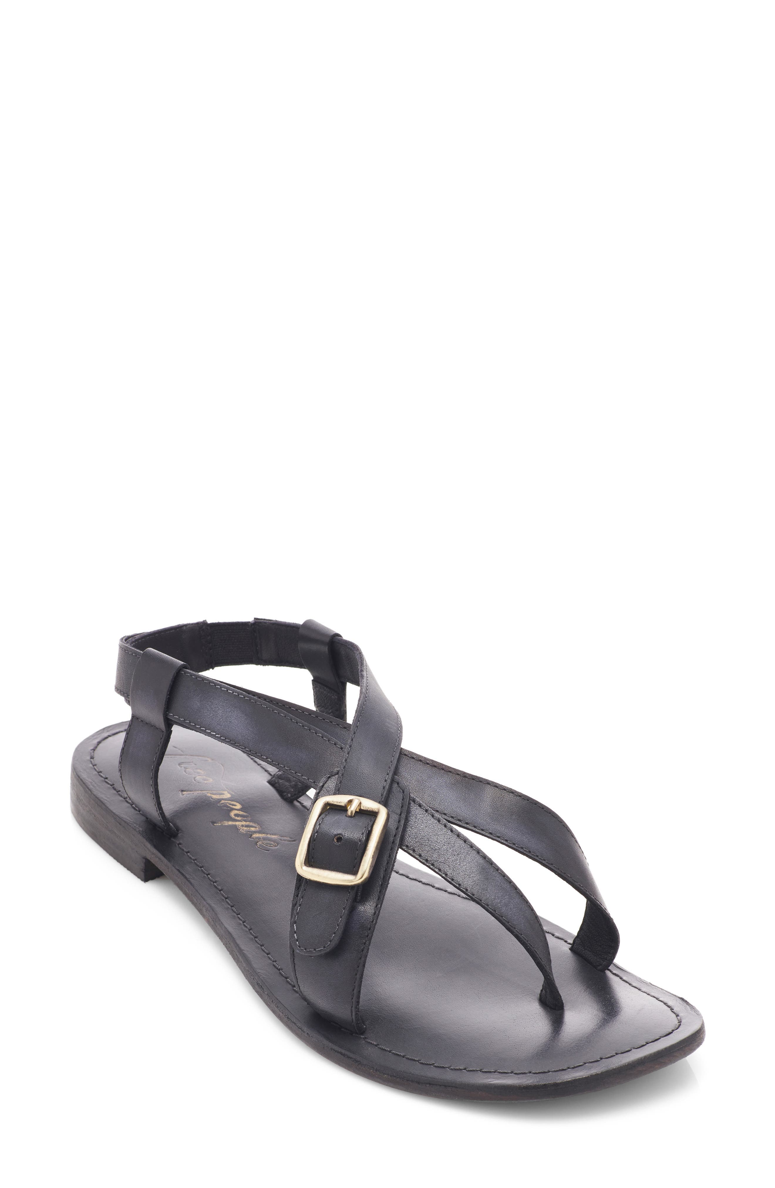 flat black strappy sandals