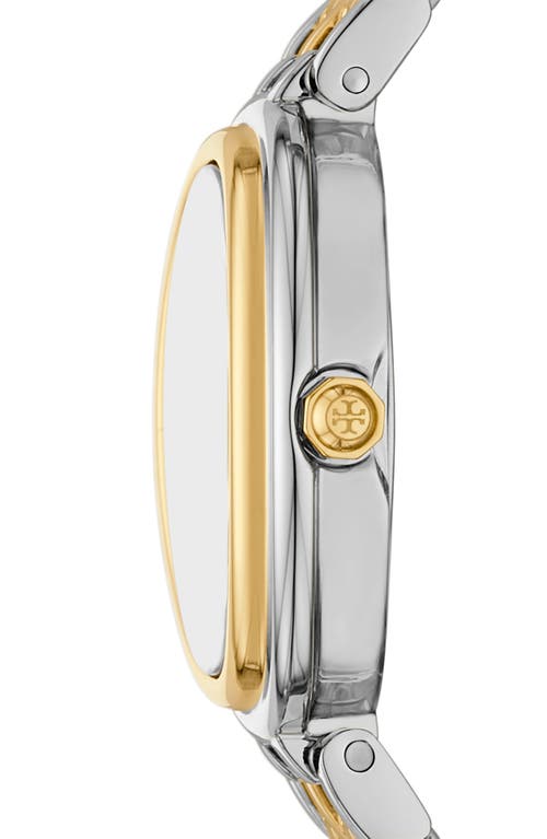 Shop Tory Burch The Oval Two-tone Bracelet Watch, 22mm X 28mm In Two Tone