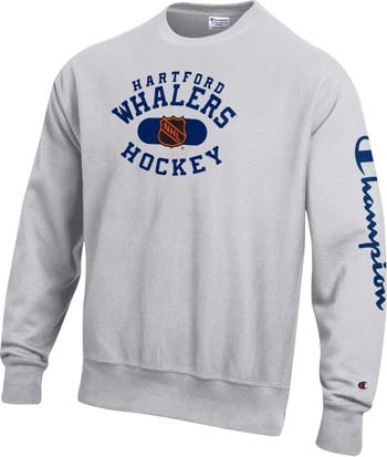 Men's Champion Heathered Gray Hartford Whalers Reverse Weave Pullover Hoodie