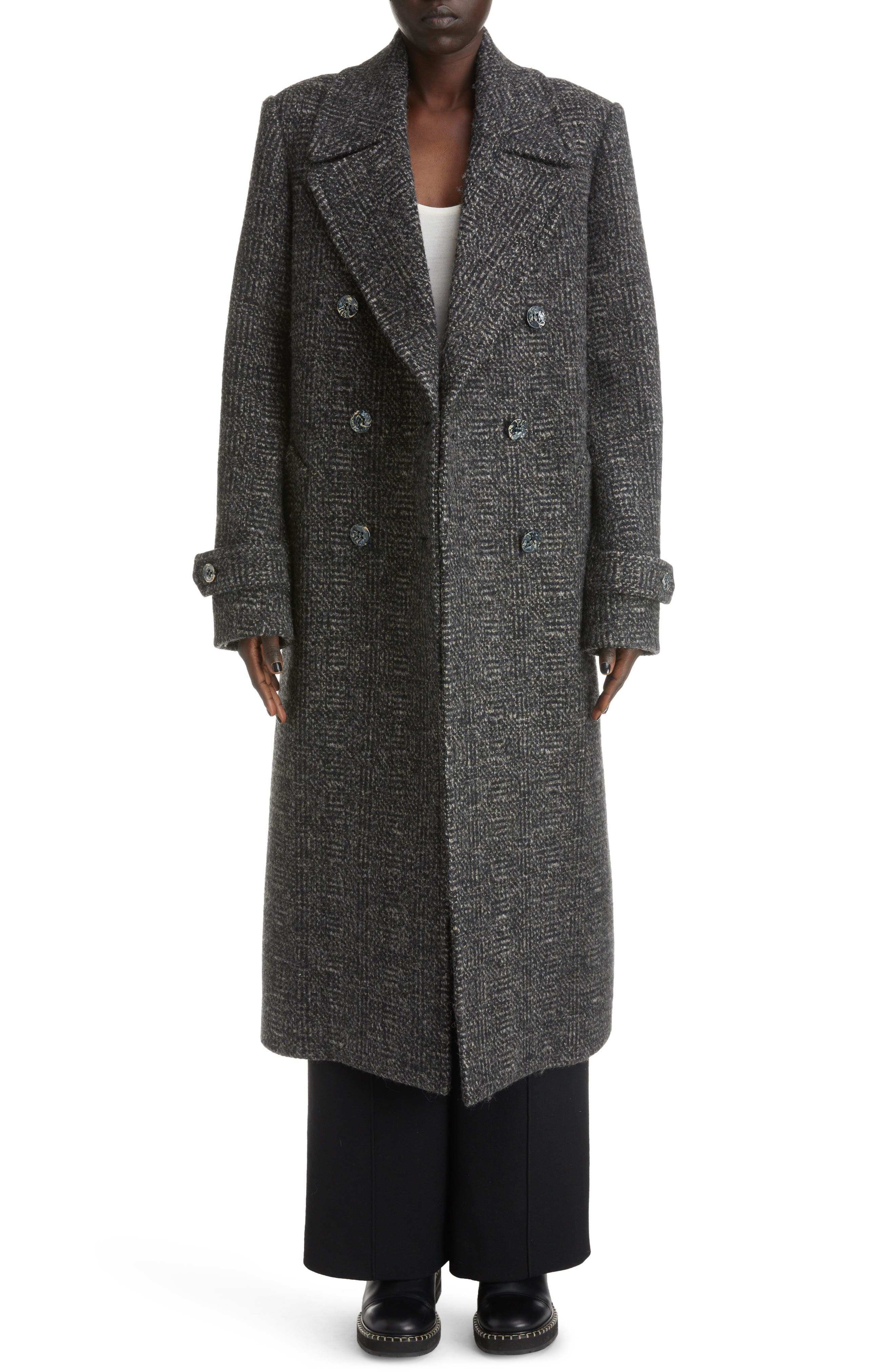 Chloé Long Coat in Black Womens Coats Chloé Coats 