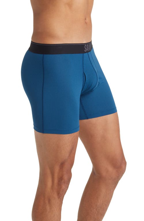 Saxx Quest Quick Dry Mesh Boxer Briefs In Slate/anchor Teal/black