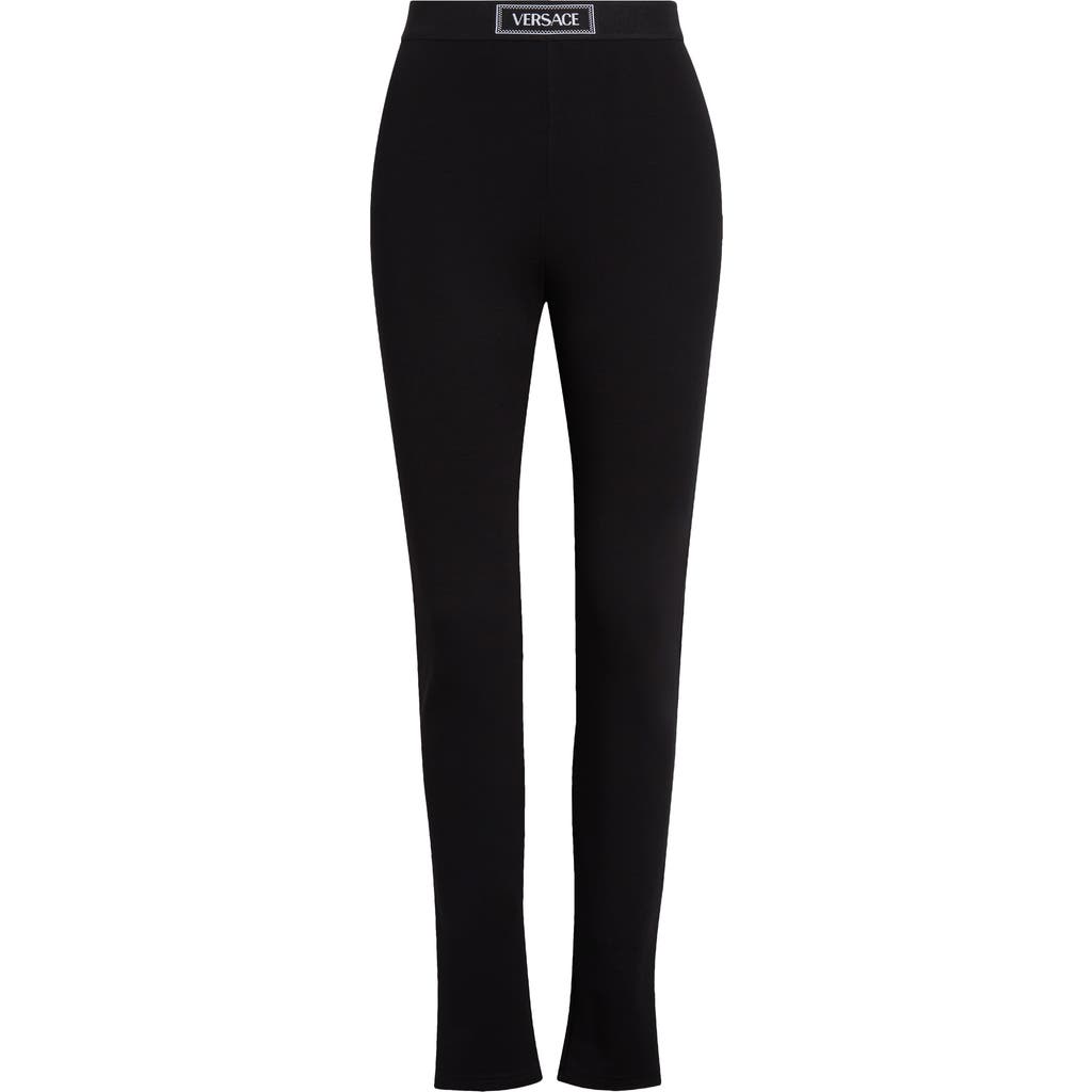 Versace High-waisted Leggings In Black