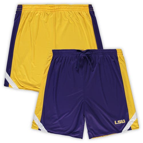 Men's Colosseum Purple/Gold LSU Tigers Big & Tall Team Reversible Shorts