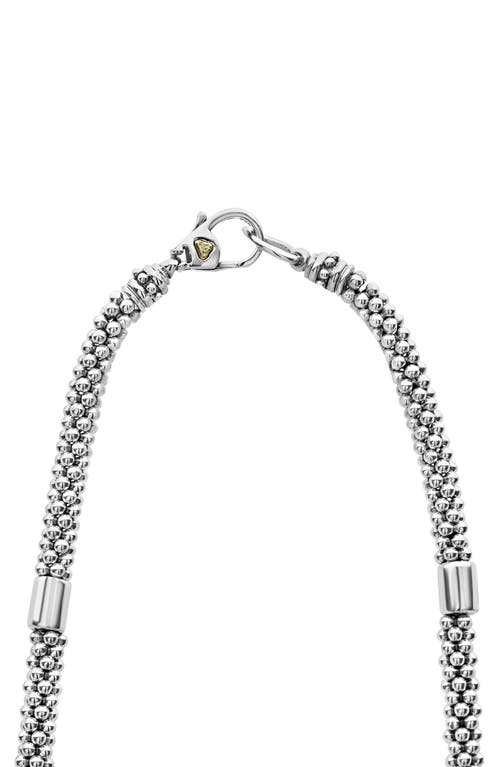 Shop Lagos Caviar Rope Collar Necklace In Silver/gold
