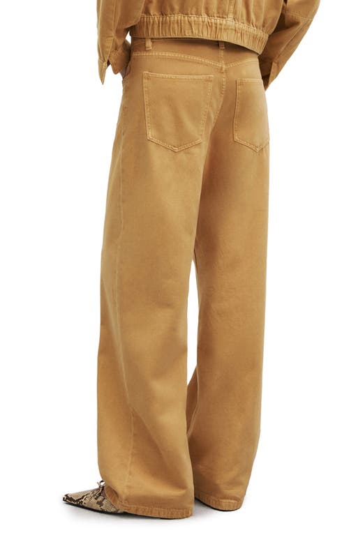Mango Wide Leg Jeans In Medium Brown