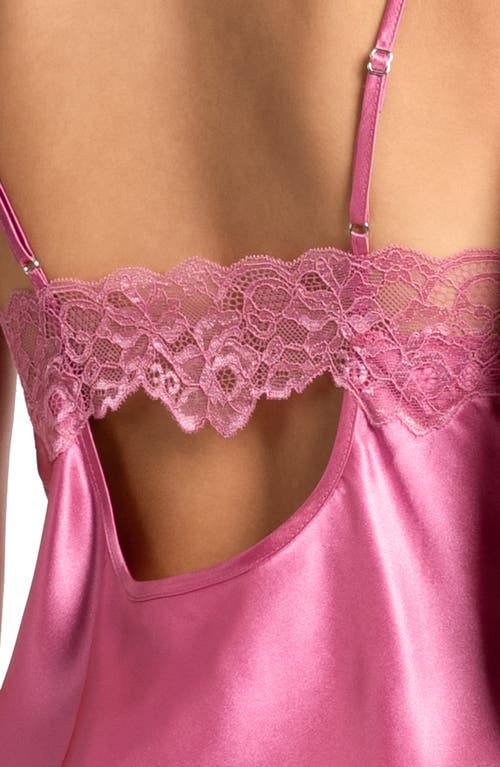 In Bloom By Jonquil Joelle Lace Trim Satin Short Pajamas In Cedar Rose