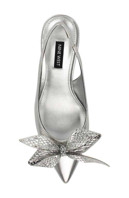 Shop Nine West Rills Pointed Toe Slingback Pump In Silver