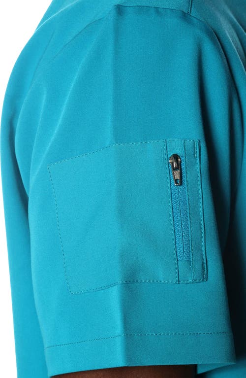 Members Only Manchester 3-pocket Scrub Top In Teal