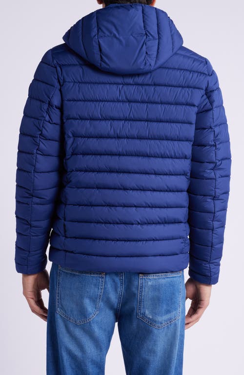 Shop Save The Duck Juncus Quilted Hooded Jacket In Eclipse Blue