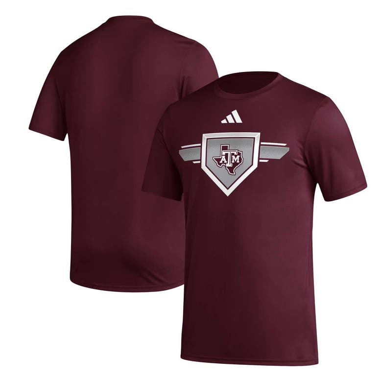 Shop Adidas Originals Adidas Maroon Texas A&m Aggies 2023/24 Aeroready Homeland Plate Pregame T-shirt