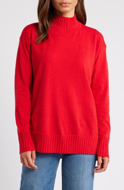 Shop Caslonr Caslon(r) Mock Neck Tunic Sweater In Red Goji