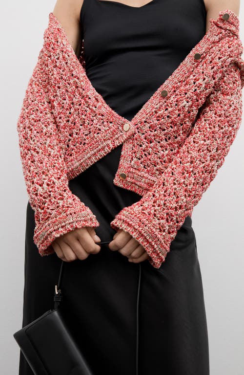 MANGO MANGO METALLIC OPEN STITCH CARDIGAN