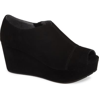 Chocolat Blu Weaver Open Toe Platform Bootie- Black