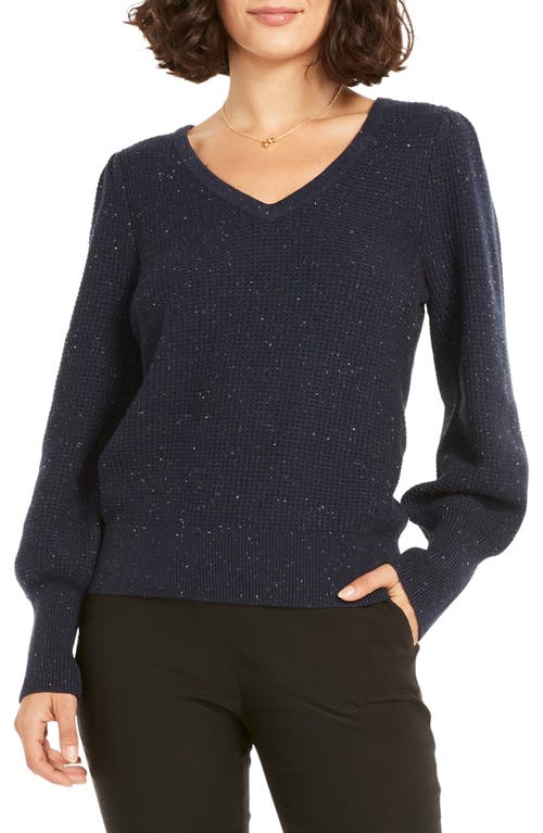 NIC+ZOE Vital Puff Sleeve Sweater in Dark Indigo