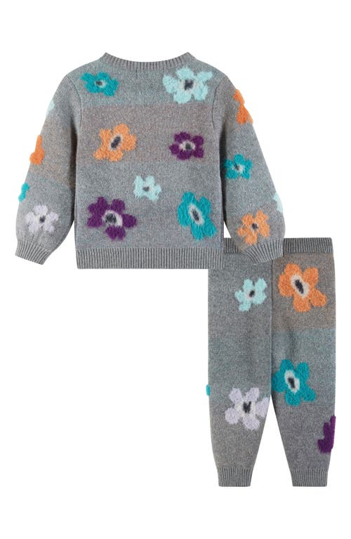 Shop Andy & Evan Floral Sweater & Pants Set In Grey Flowers