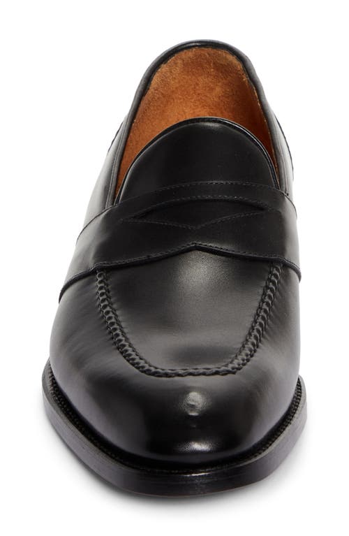 Ralph Lauren Meegan Calfskin Penny Loafer In Black