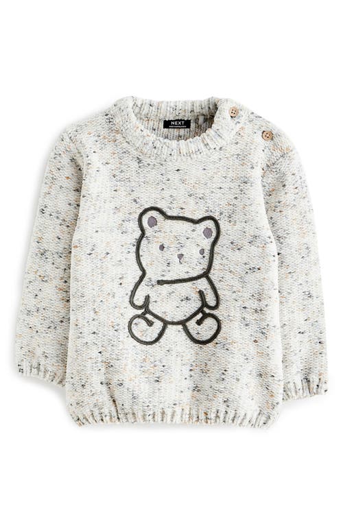 NEXT Kids' Bear Marled Graphic Sweater in Grey at Nordstrom, Size 6-7 Y