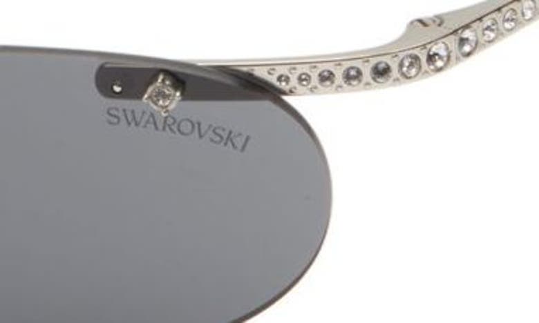 Shop Swarovski 59mm Oval Sunglasses In Matte Silver