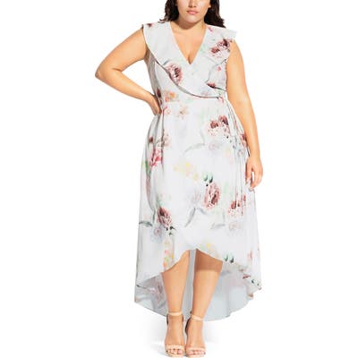 Plus Size City Chic Day Dream High/low Wrap Dress, Black