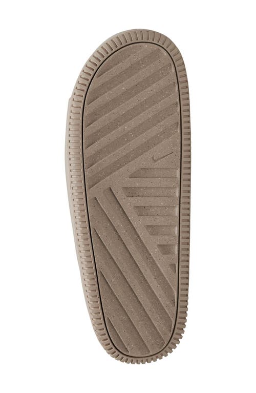 Nike Calm Flat Slides In Khaki/khaki