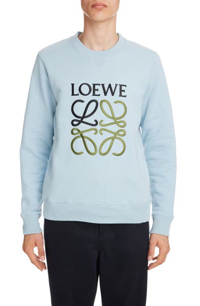 LOEWE ANAGRAM EMBROIDERED COTTON SWEATSHIRT,H6109900CR