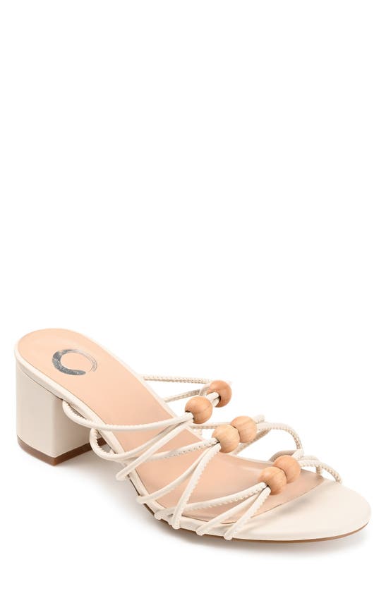 Journee Collection Women's Kennadi Beaded Sandals In Ivory