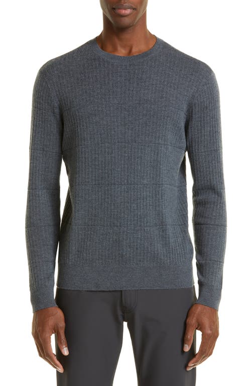 Emporio Armani Virgin Wool Rib Sweater in Grey