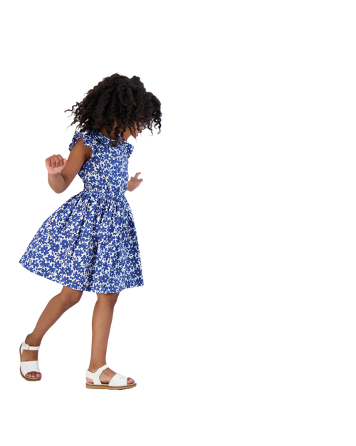 Shop Busy Bees Juniper Button Front Dress In Blue Poppy