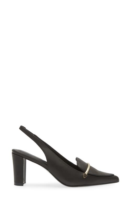 Shop Koko + Palenki Parisa Slingback Pointed Toe Bit Loafer Pump In Black Leather