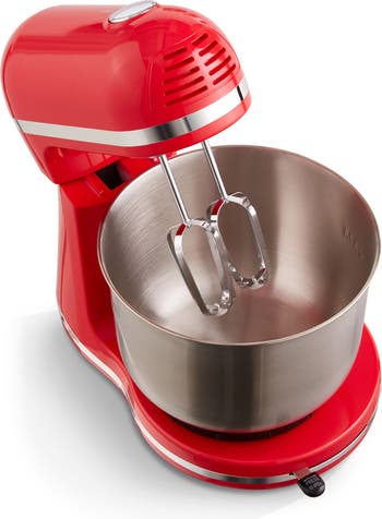 Delish by Dash Compact Stand Mixer 3.5 Quart with Beaters & Dough Hooks Included - Red