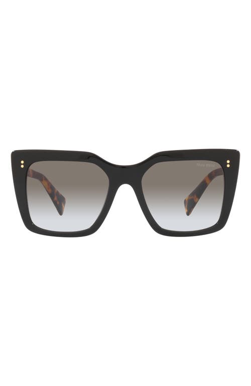 Miu Miu 53mm Square Sunglasses in Black /Grey Gradient
