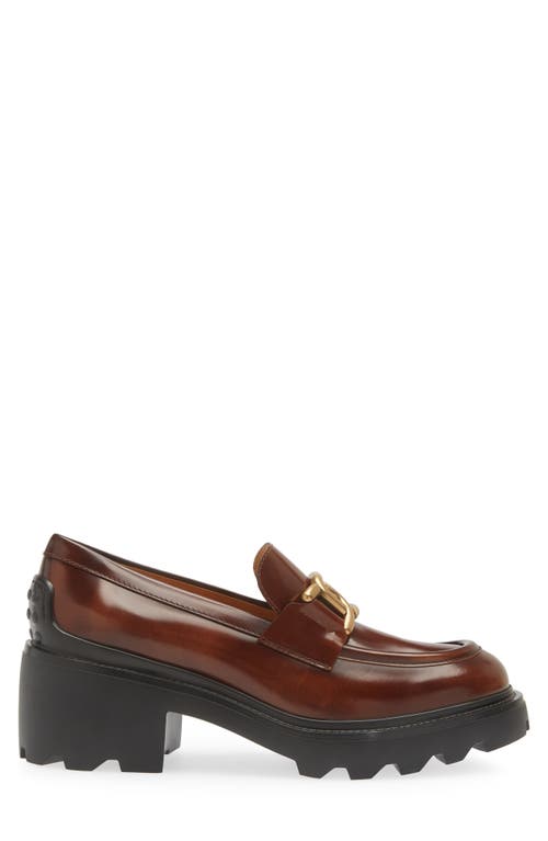 Tod's Leather Loafers In Cuoio Scuro