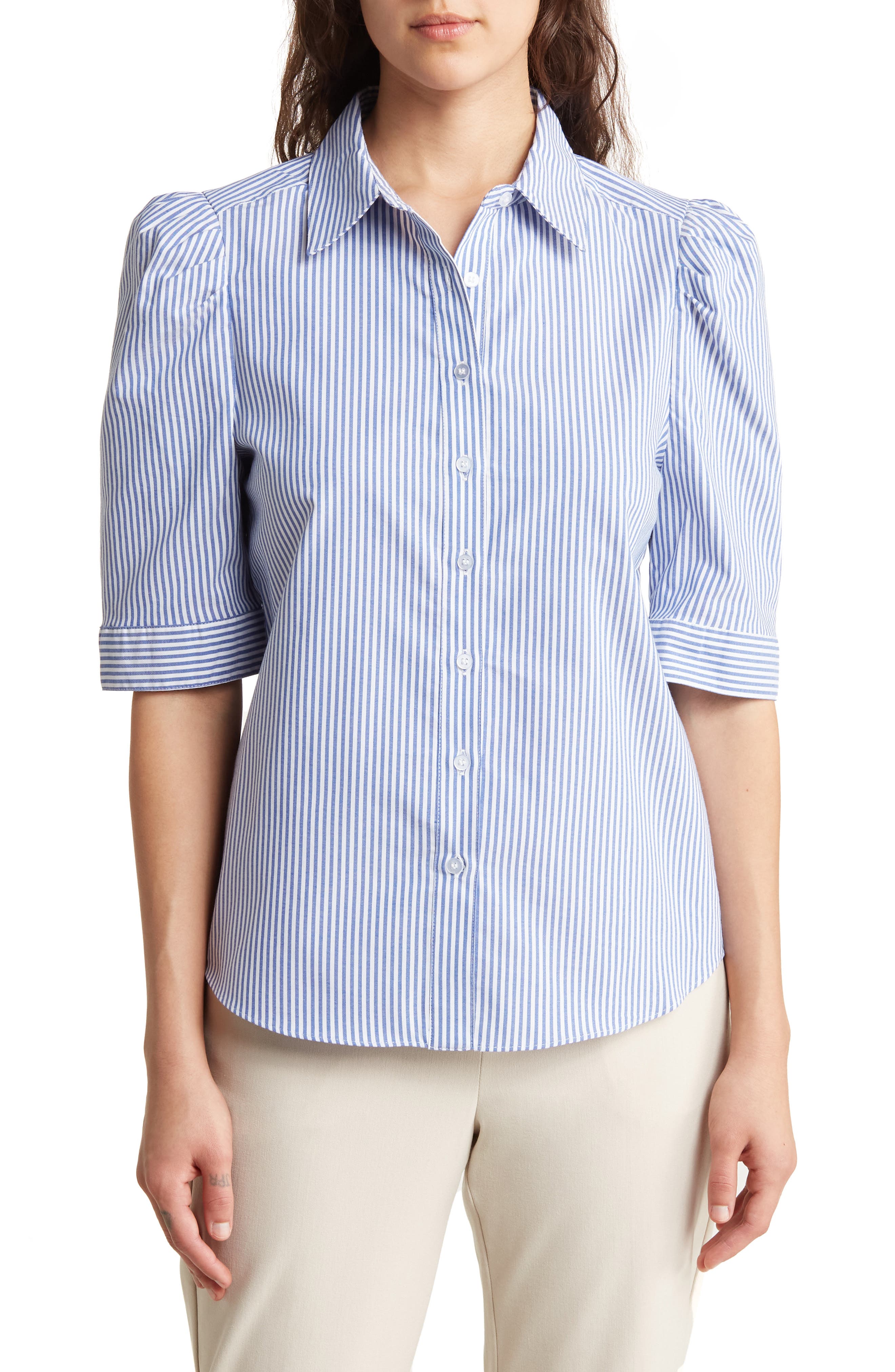 T Tahari Elbow Sleeve Button Front Shirt Nordstromrack