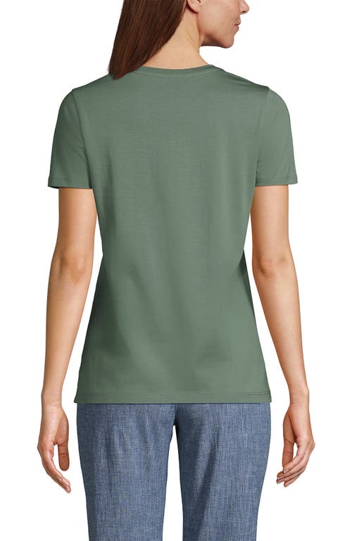 Shop Lands' End Relaxed Supima Cotton Crew Neck T-shirt In Lily Pad Green