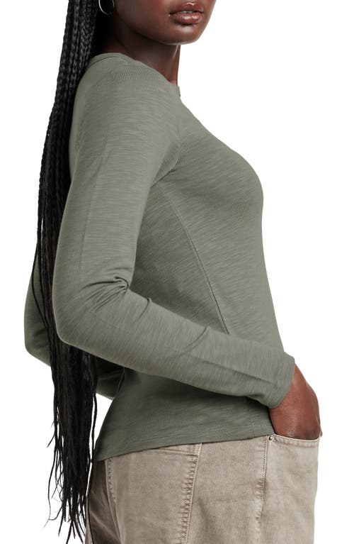 Splendid Eva Slub Top In Soft Vintage Olive Branch