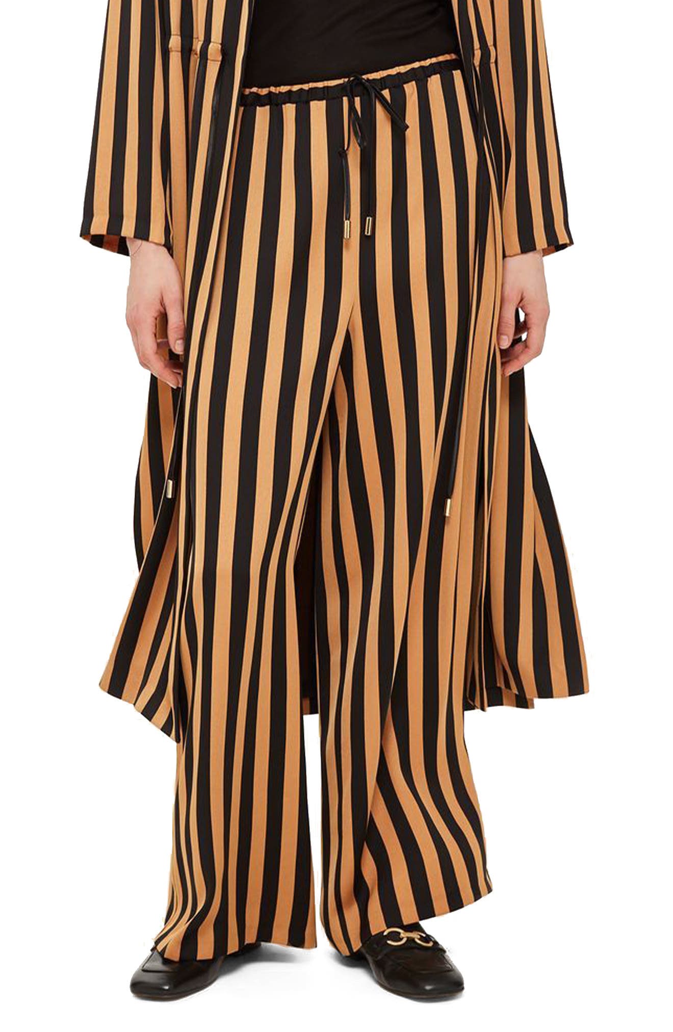 stripe leg trousers