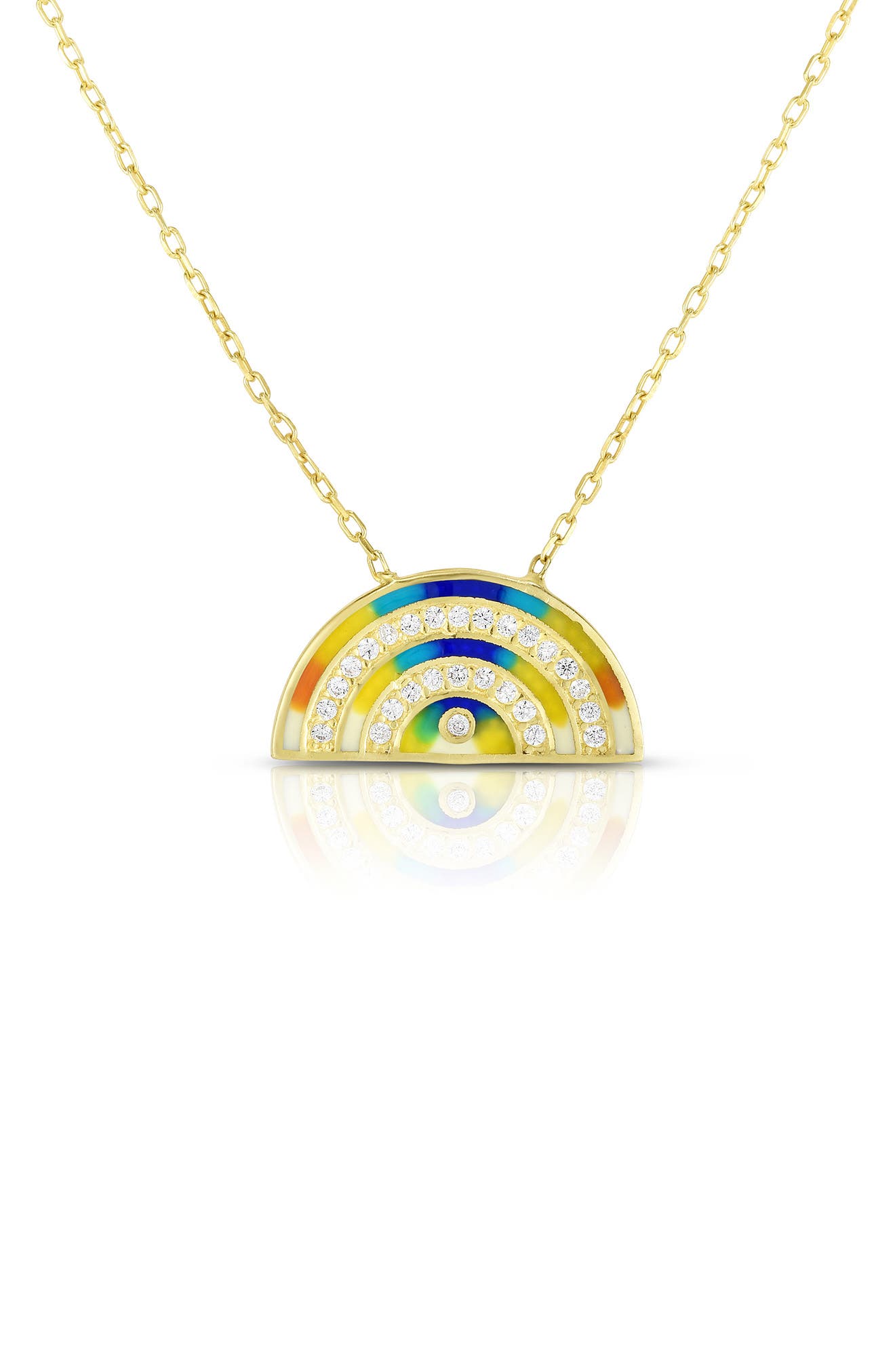 14k gold rainbow necklace