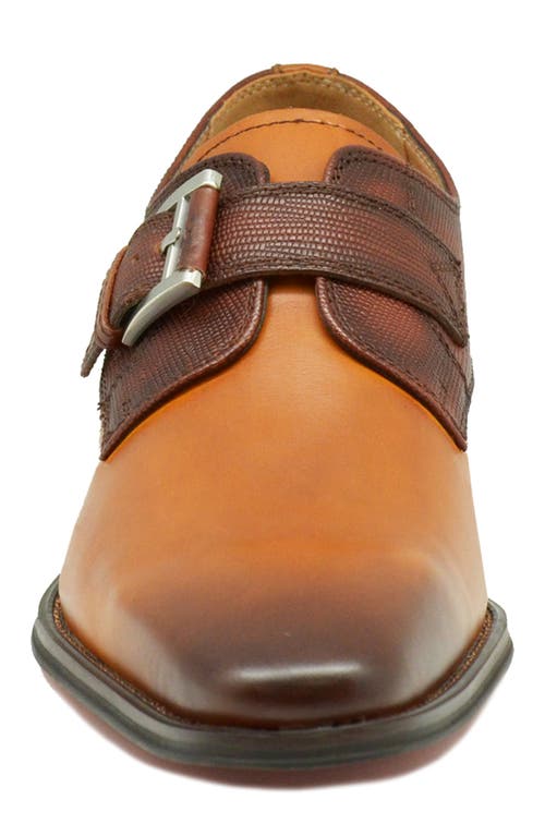 La Milano Albans Monk Shoe In Tan Dark Brown