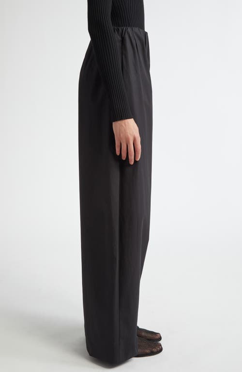 Shop Fforme Dayne Oversize Satin Pull-on Pants In Black