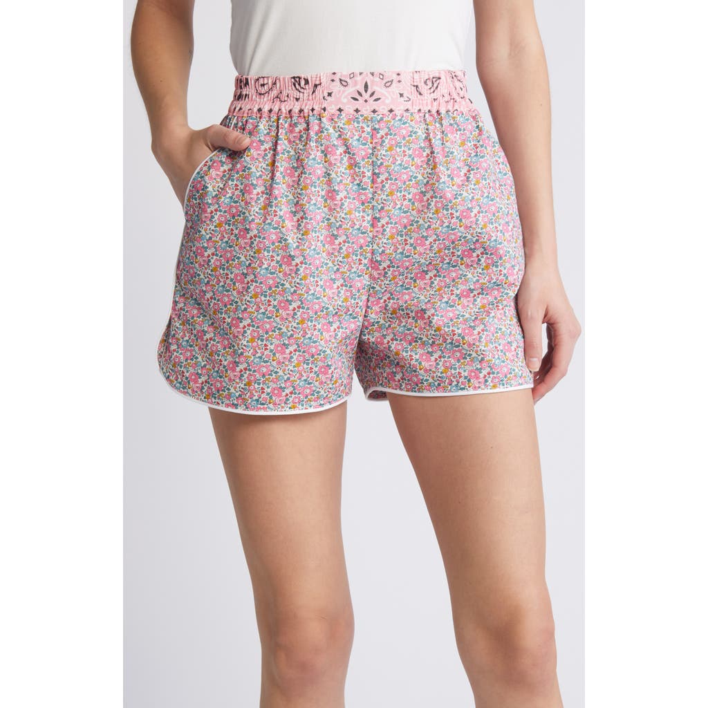 Call It By Your Name X Liberty London Floral & Bandana Print Shorts In Mint/pale Pink