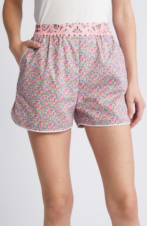 x Liberty London Floral & Bandana Print Shorts in Mint /Pale Pink