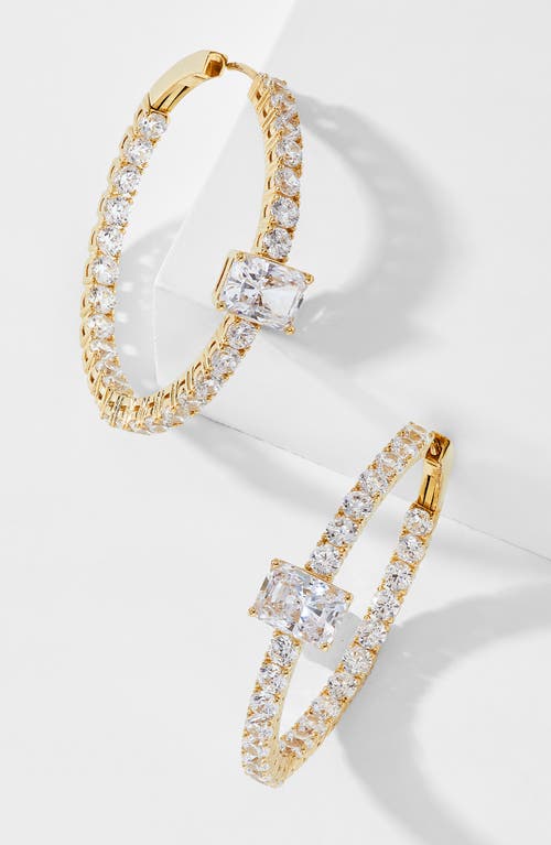Shop Nadri Invitation Only Cubic Zirconia Hoop Earrings In Gold