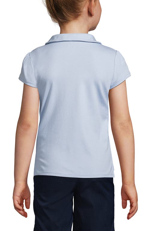 Shop Lands' End School Uniform Girls Short Sleeve Peter Pan Collar Polo Shirt In Blue