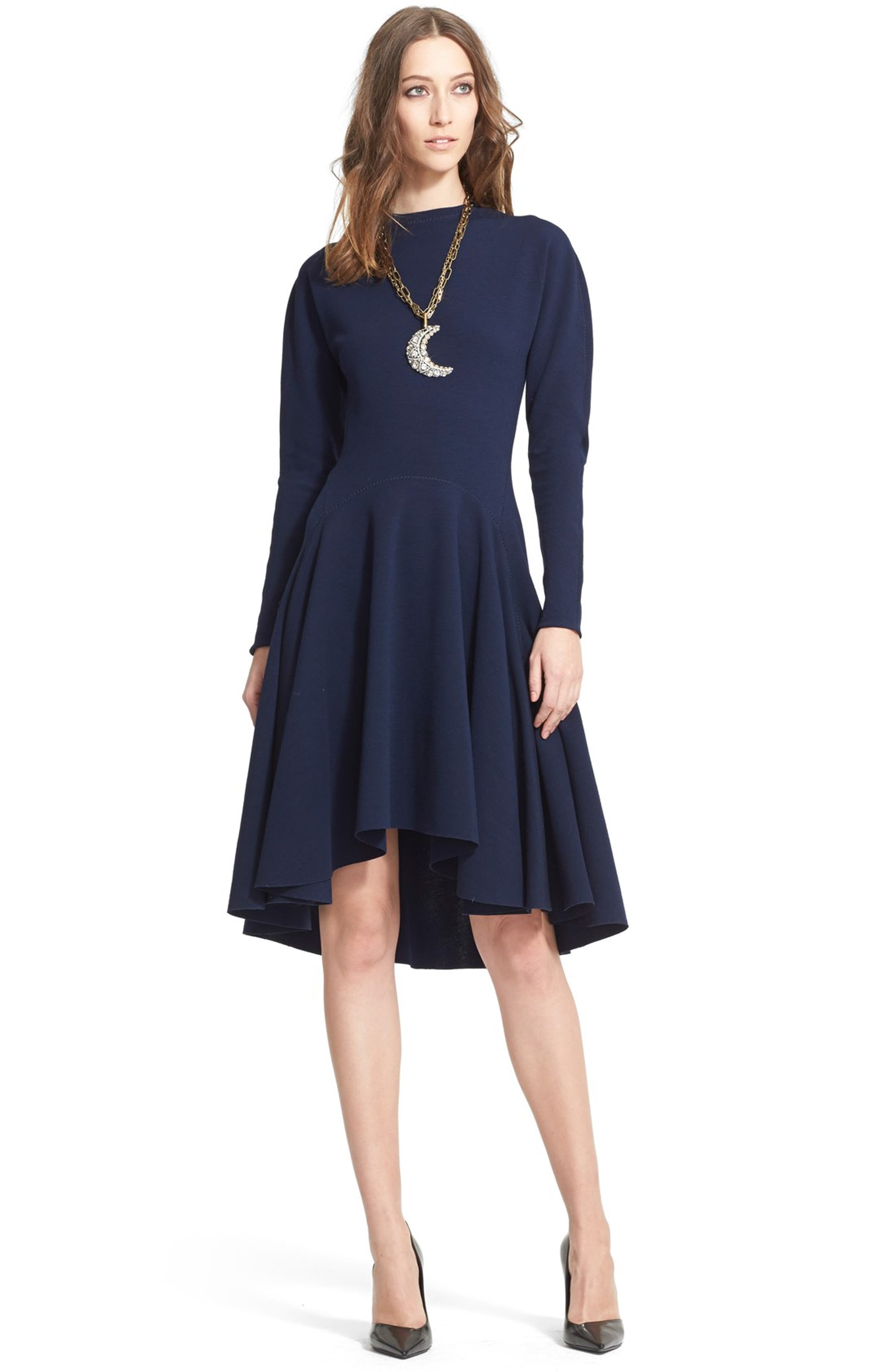 Lanvin Long Sleeve High/Low Jersey Dress | Nordstrom
