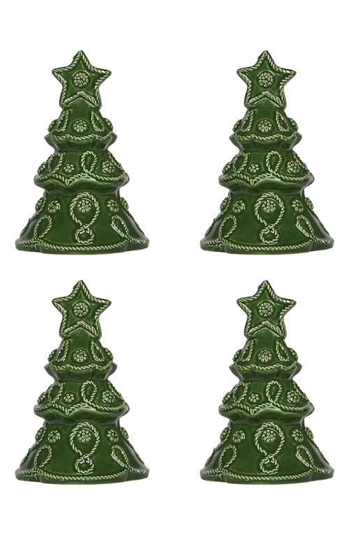 Juliska Berry And Thread North Pole Tree Place Card Holder, Set Of 4 Green In Basil