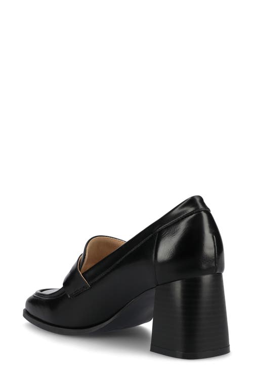 Journee Collection Ezzey Platform Penny Loafer Pump In Black Smooth
