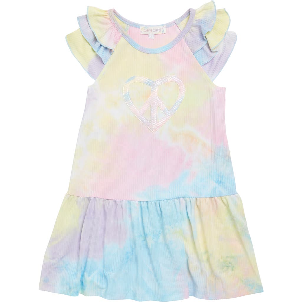 Shop Sara Sara Kids' Tie Dye Tiered Dress In Pink/multi